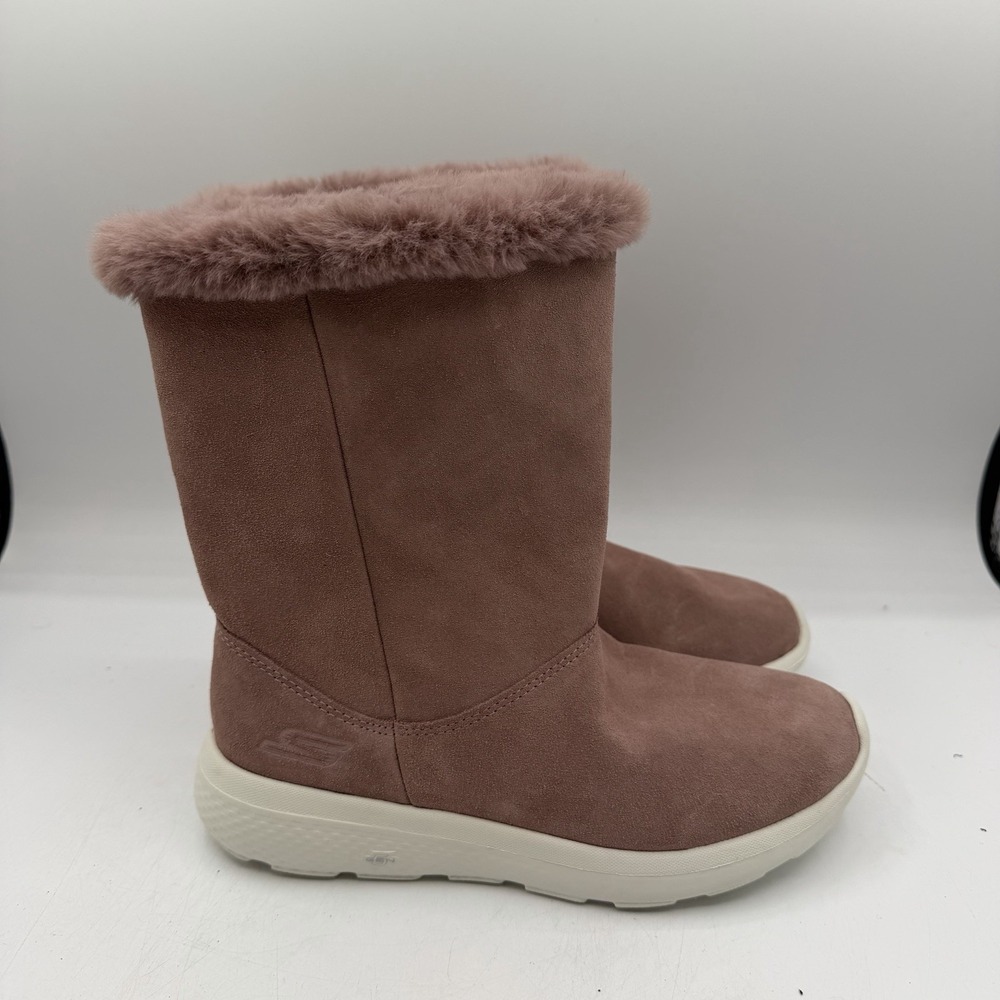 Skechers On The Go City 2 Boots Womens Sz 6 Mauve Pink Pull On Lined 14633